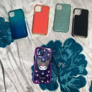 Purple iPhone Case with Decorative Motifs and Matte Finish